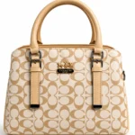Elegant Monogram Structured Handbag – Beige
